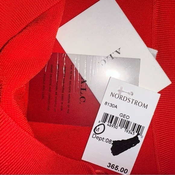 ASO Cheryl Blossom Riverdale A.L.C Bright Coral Orange Knit A-line Skirt Medium - Picture 6 of 7